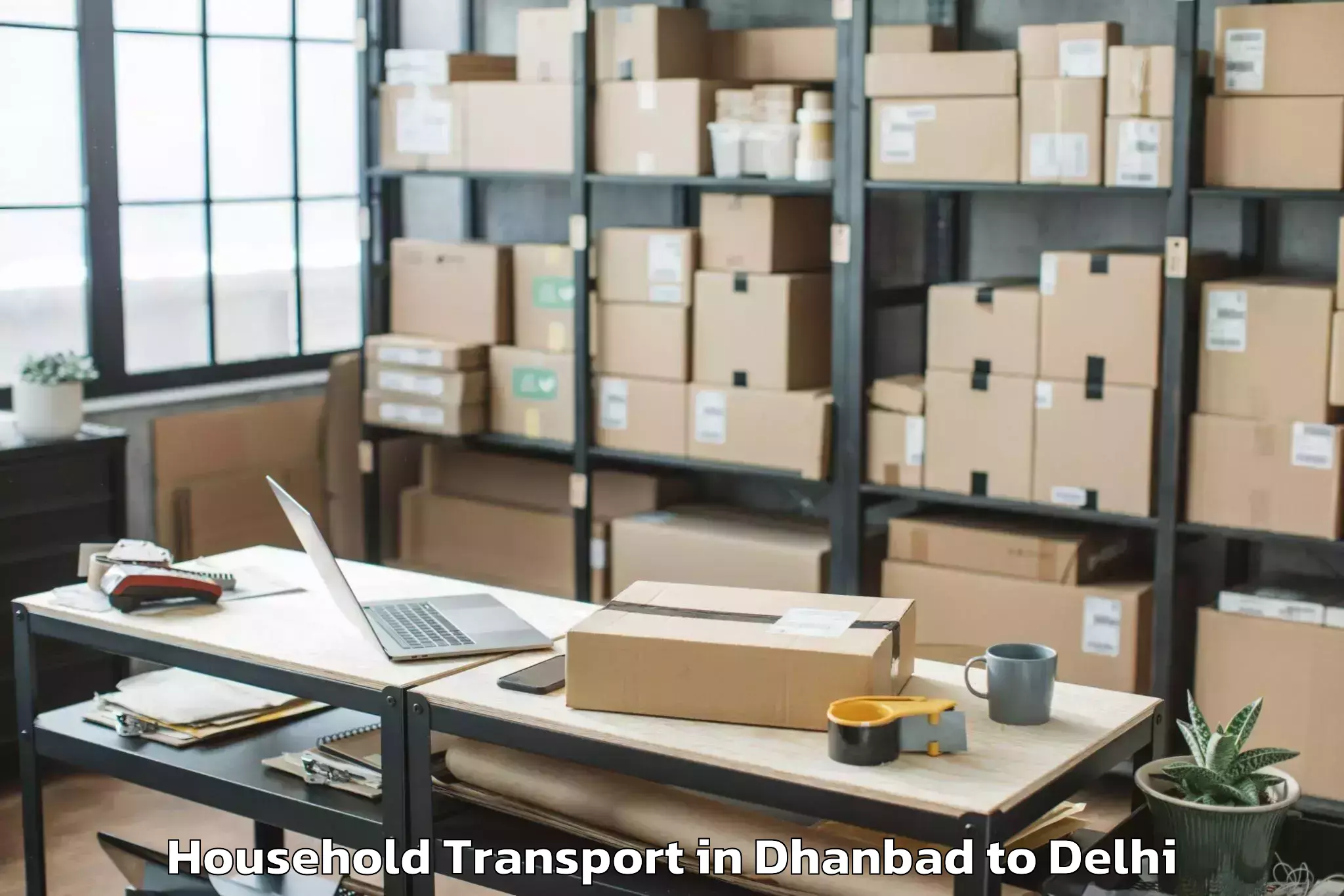 Hassle-Free Dhanbad to Mgf Metropolitan Mall Delhi Household Transport